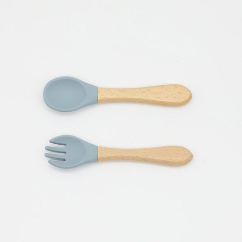 Baby Food Silicone Spoon Fork Cutlery