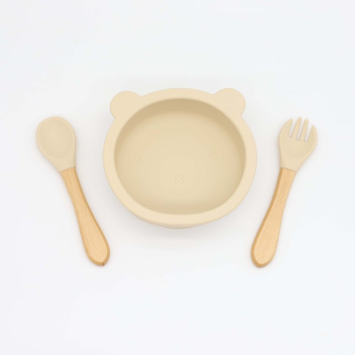 Baby Bear Shape Food Training Silicone Bowl