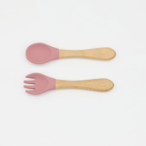 Baby Food Silicone Spoon Fork Cutlery