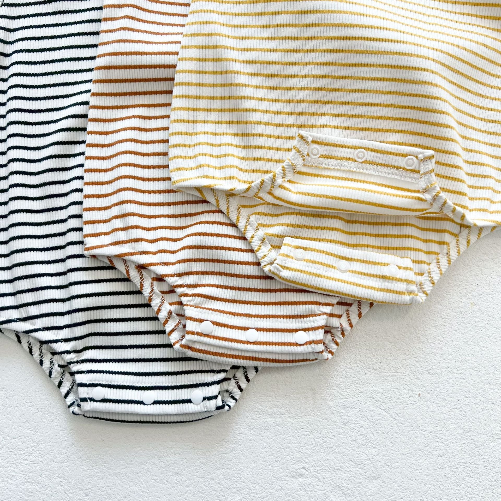 Baby Girls Round Collar Short-Sleeved Onesies