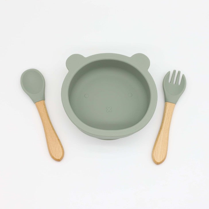 Baby Bear Shape Food Training Silicone Bowl