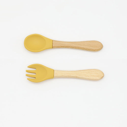 Baby Food Silicone Spoon Fork Cutlery