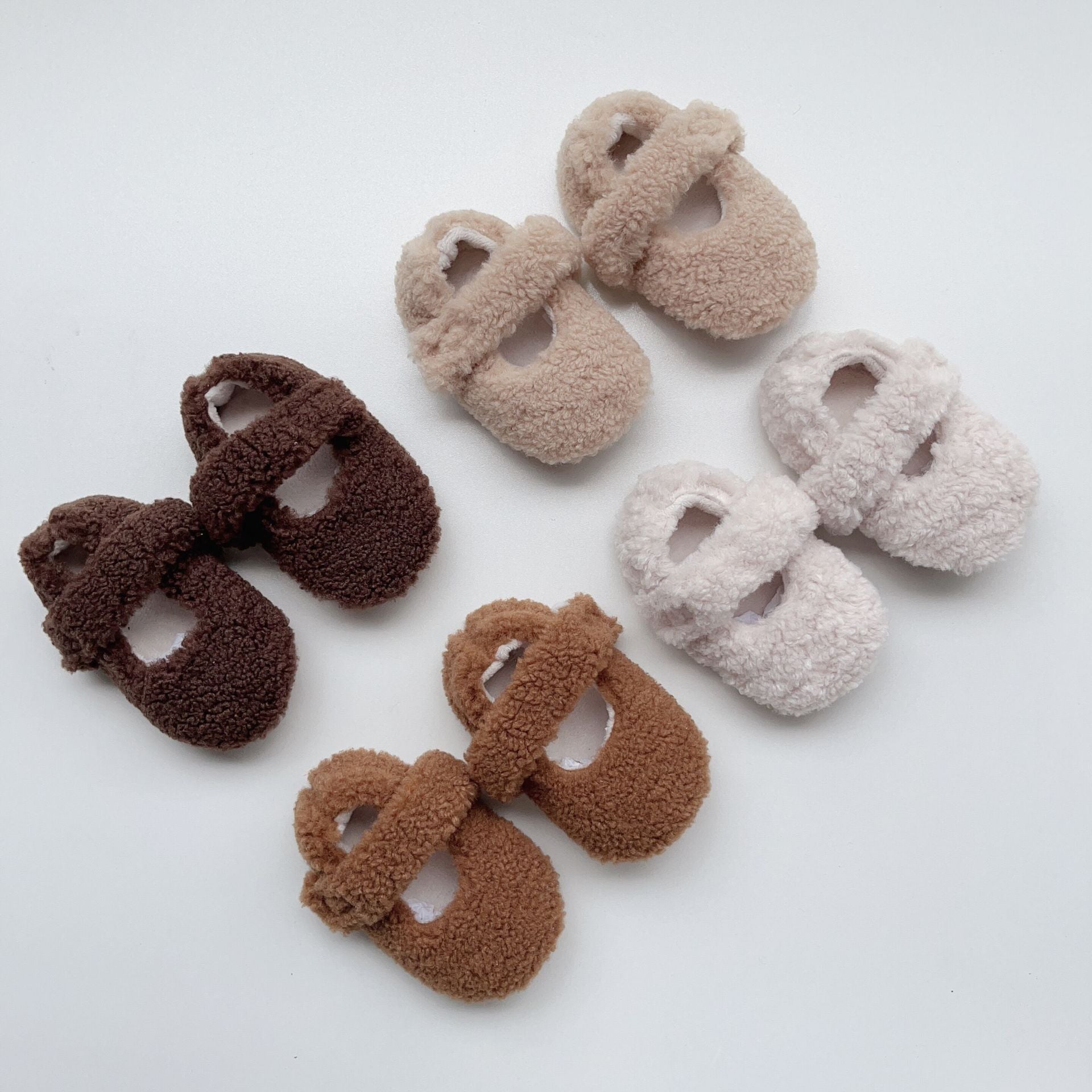 Infant Baby Solid Color Plush Warm Shoes